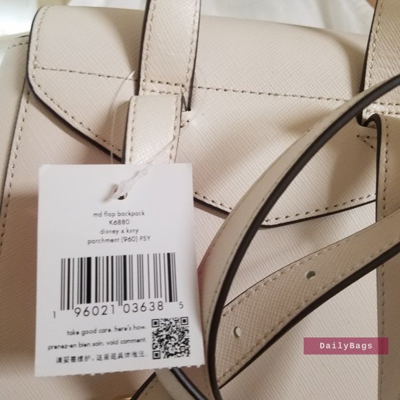 BEAUTIFUL LIZZIE MEDIUM BACKPACK KATE SPADE PARCHMENT RED DISNEY COLLECTION NEW - Picture 9 of 10